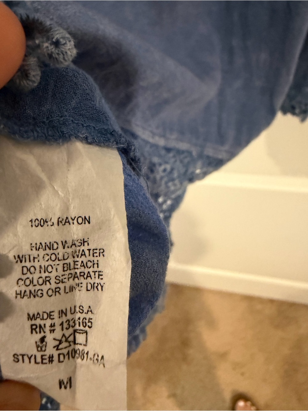 Altar’d State Blue Boho Off-Shoulder Blouse - Picture 4 of 4